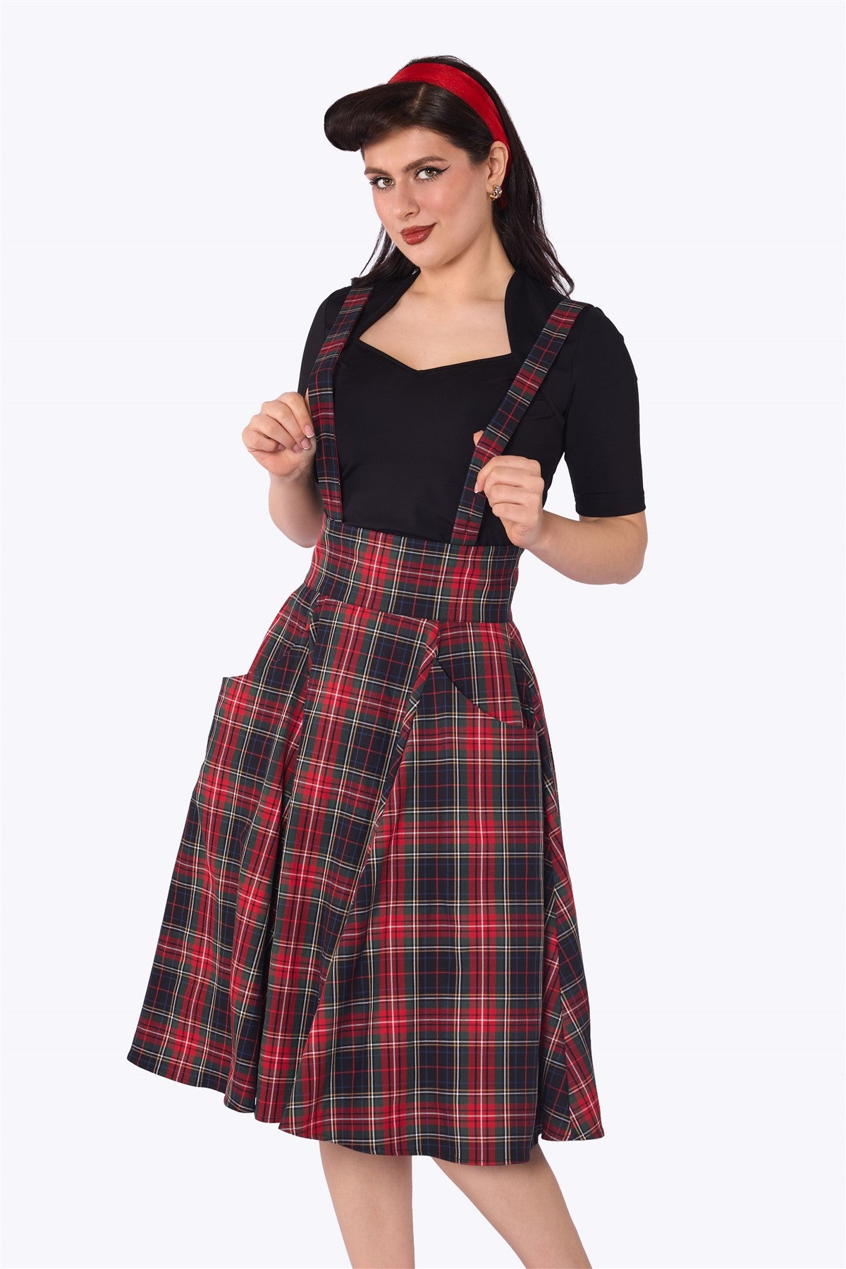 Alexa Classic Check Swing Skirt | Collectif Vintage