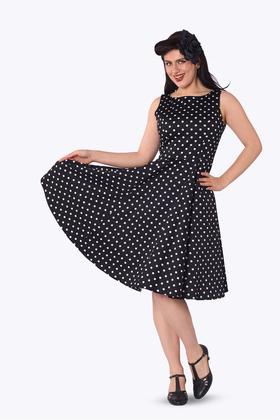 Hepburn Polka Dot Swing Dress