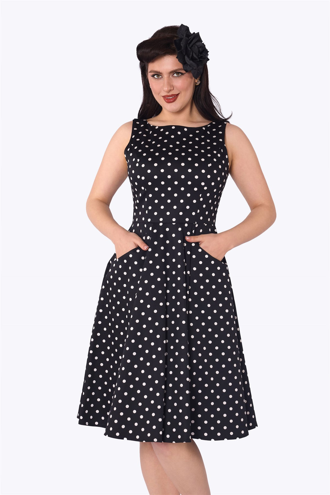 Hepburn Polka Dot Swing Dress