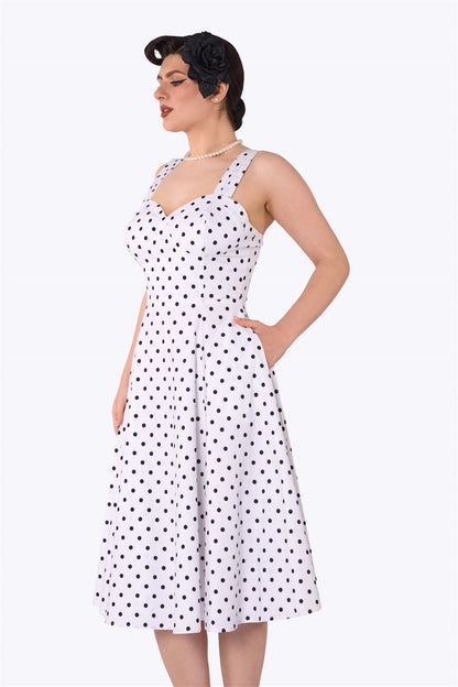 Noble White Polka Swing Dress