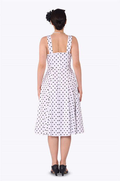 Noble White Polka Swing Dress