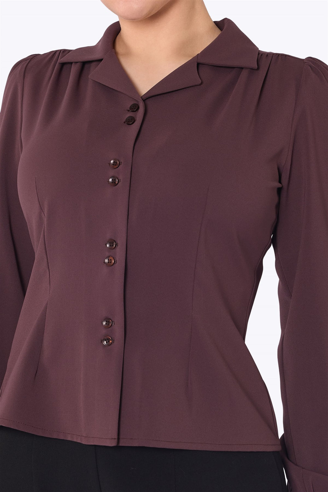 Pepper 40s Brown Blouse