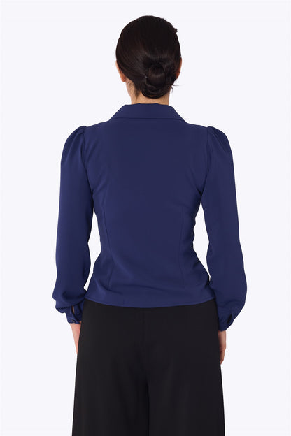 Pepper 40s Navy Blue Blouse