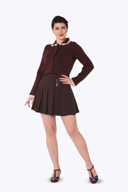 Annie Mini Skirt Brown