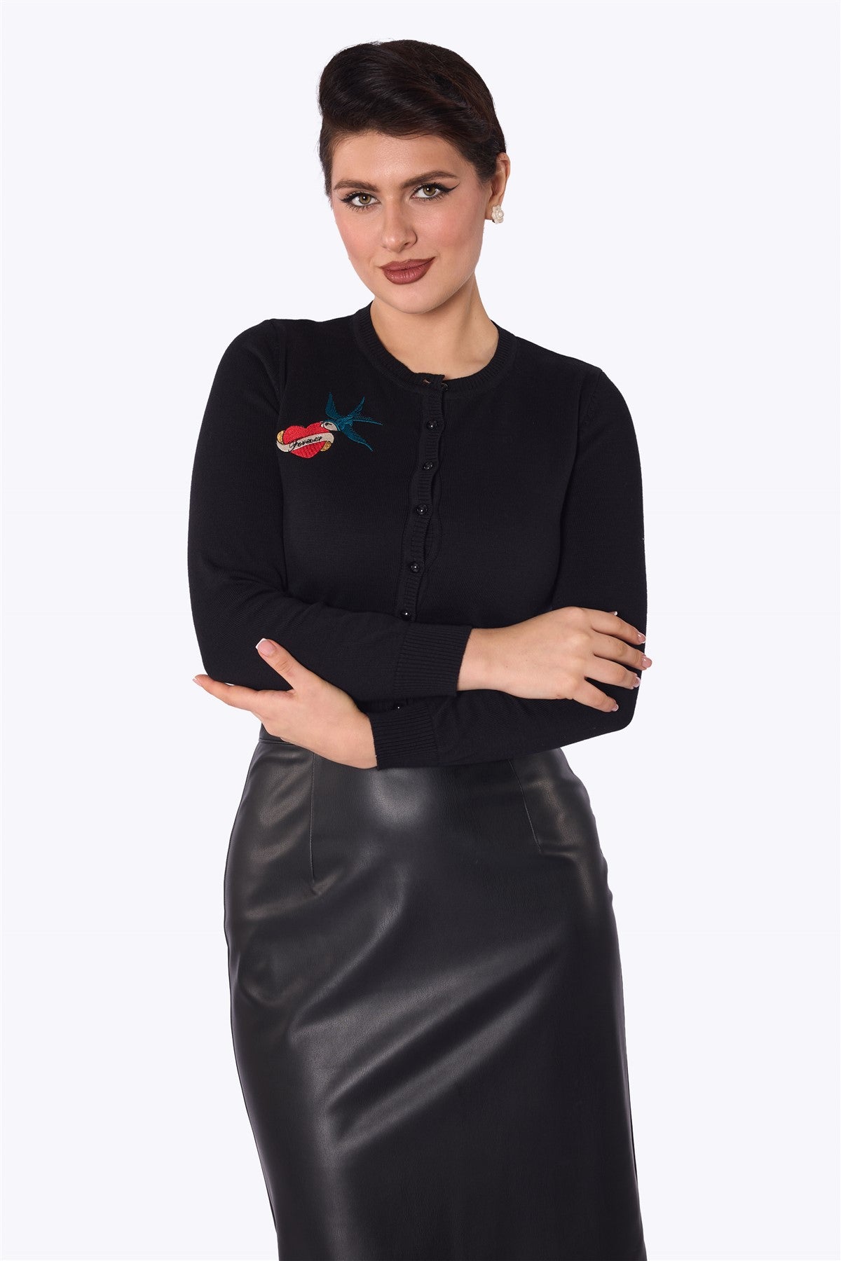 Lucy True Love Cardigan Long Sleeve Black