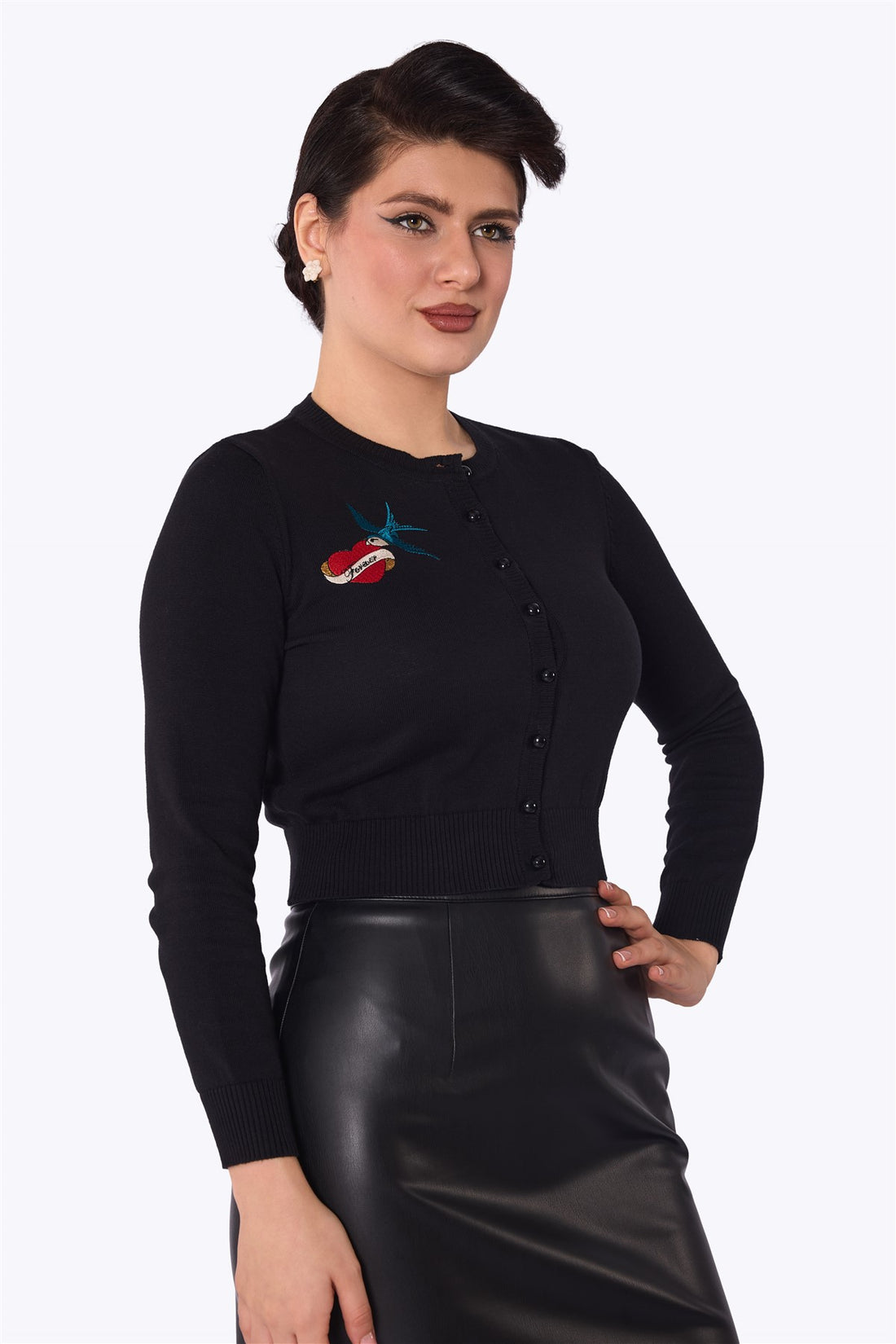 Lucy True Love Cardigan Long Sleeve Black