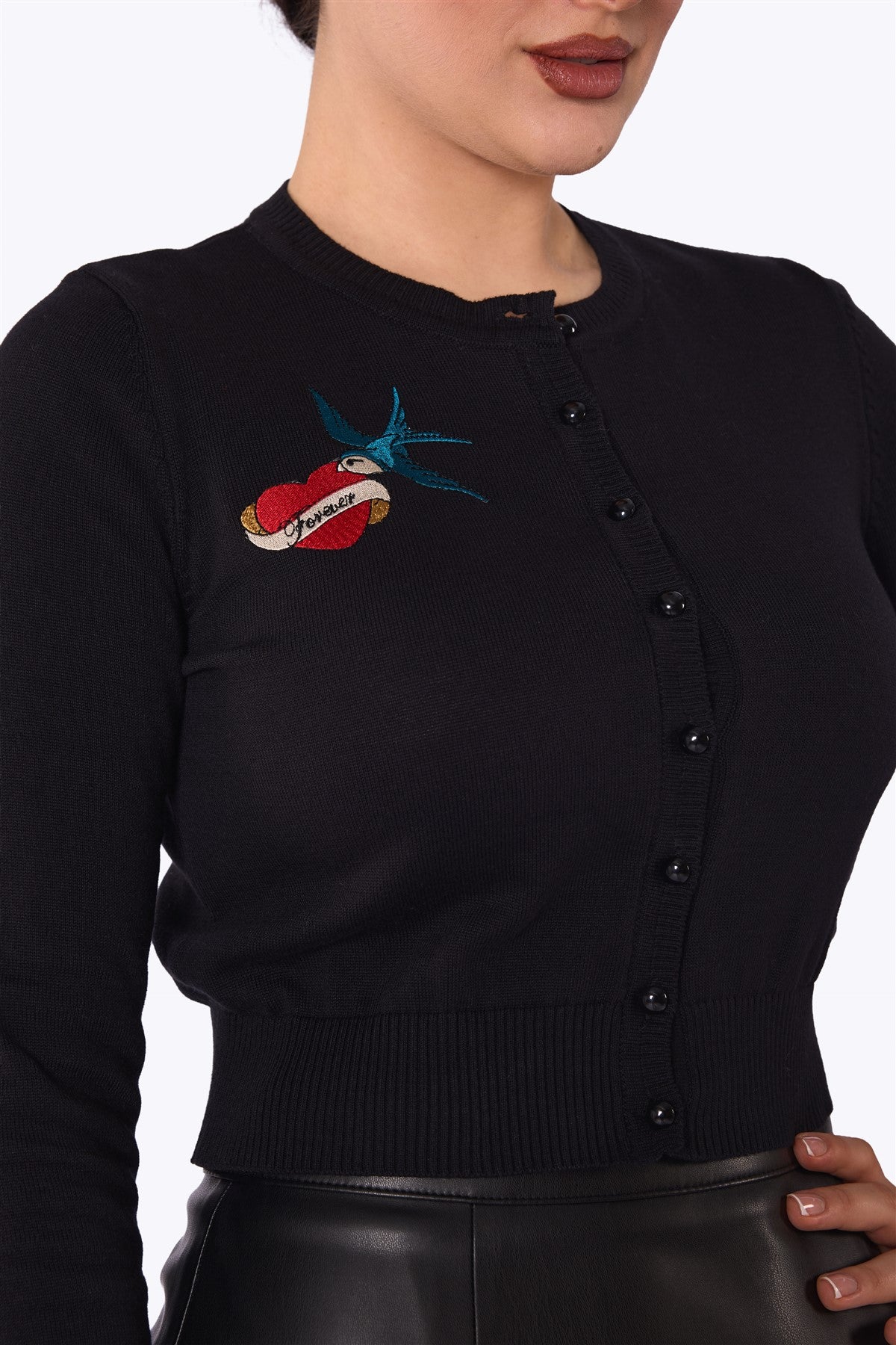 Lucy True Love Cardigan Long Sleeve Black