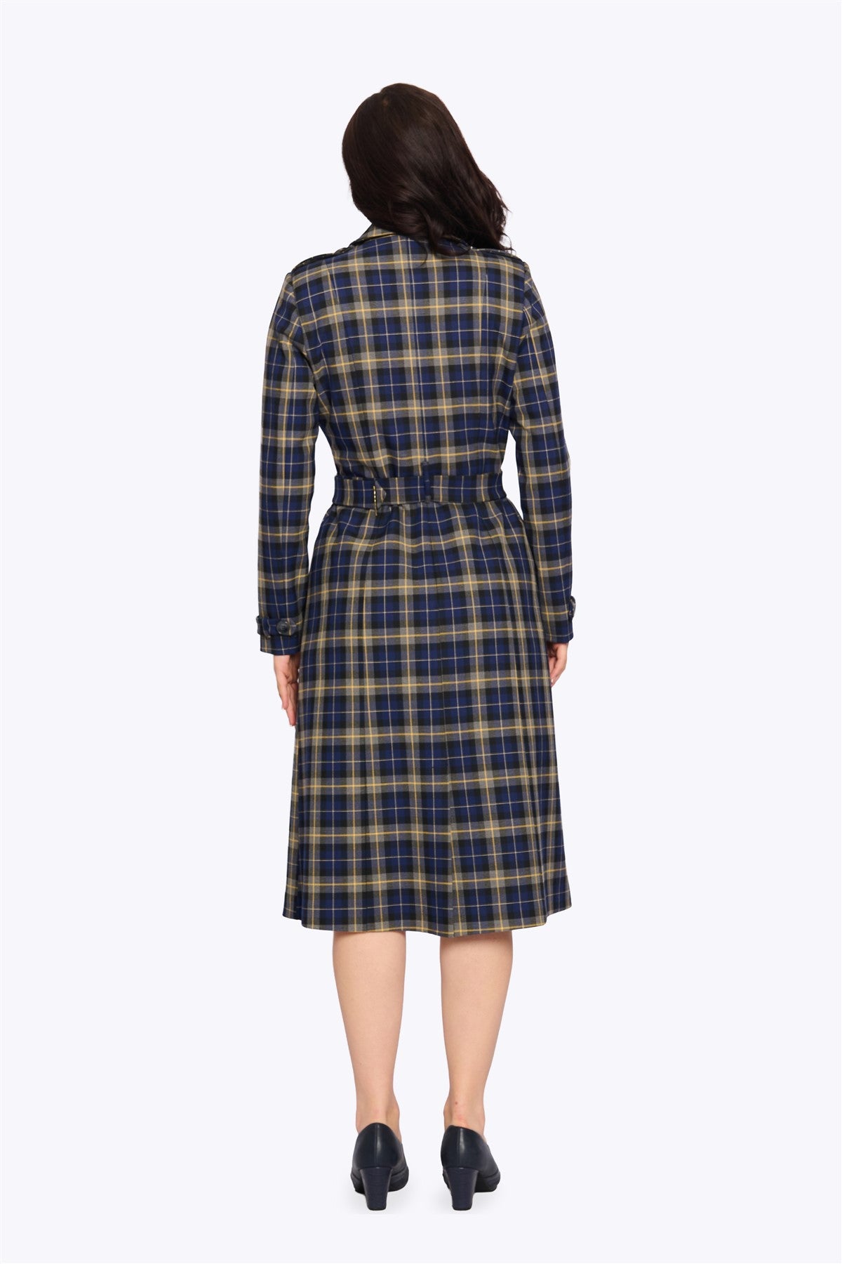 Kathie 40s Checks Trench Coat