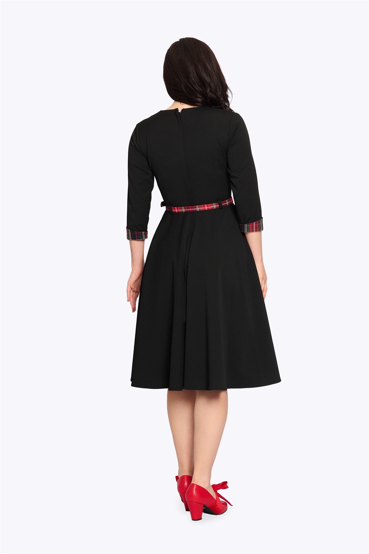 Wanda Check Trim Swing Dress