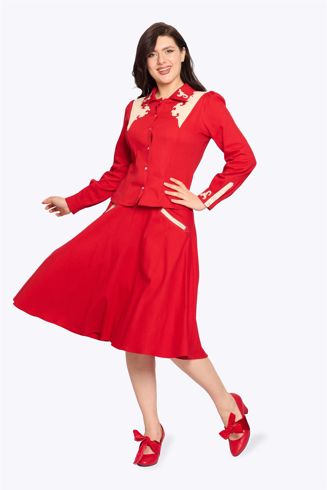 Dolly Western Skirt Red