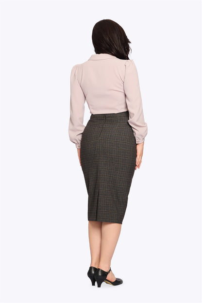 Posey Heritage Check Pencil Skirt