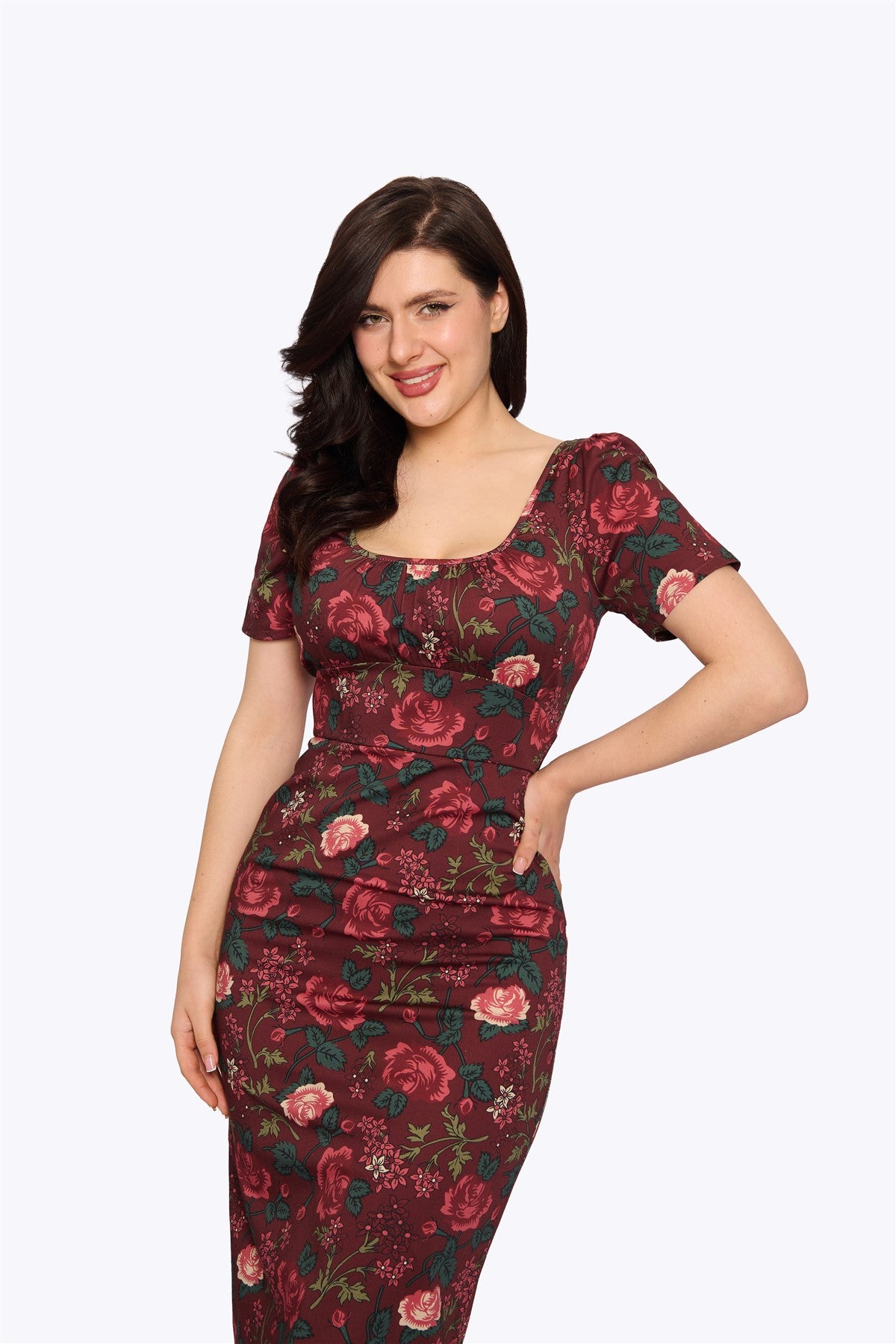 Collectif Women's Late Bloom Pencil Dress, Black, UK 14 Collectif Women's Late Bloom Pencil Dress, Black, UK 14