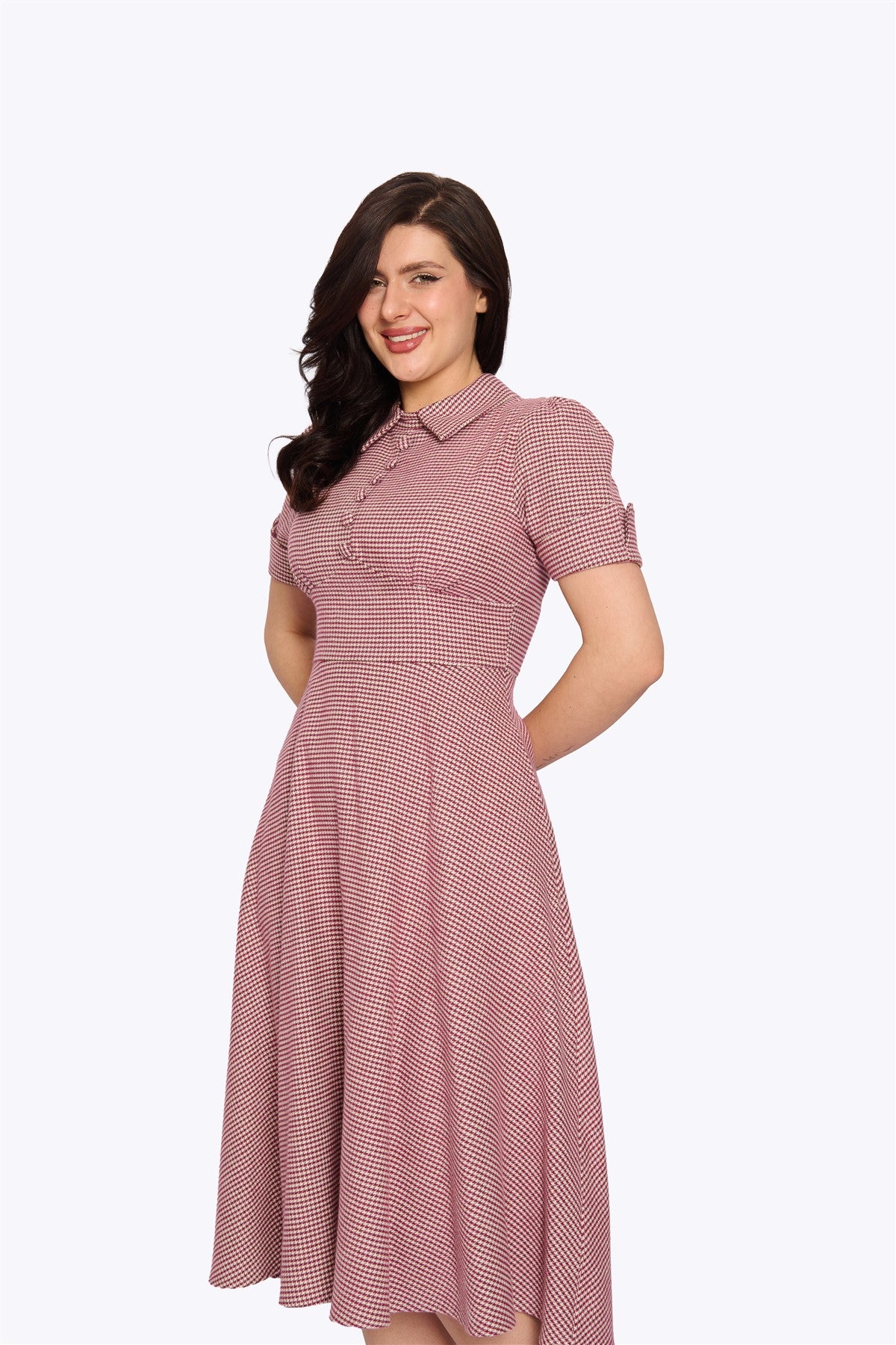 Collectif Women's Pink Swing Dress, UK18