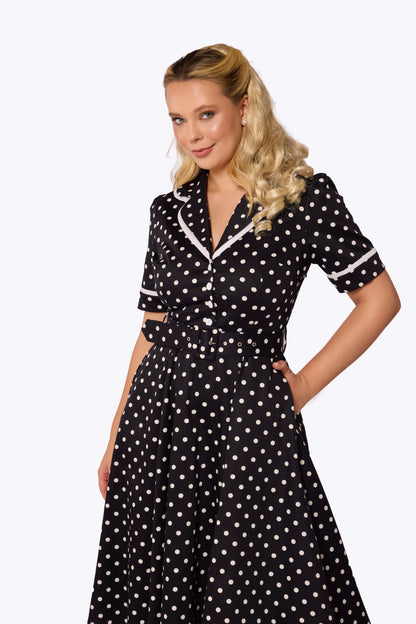 Retrova Polka Swing Dress