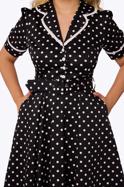 Retrova Polka Swing Dress