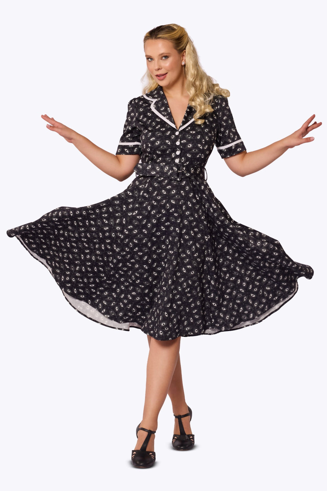 Retrova The Midnight Spectre Swing Dress
