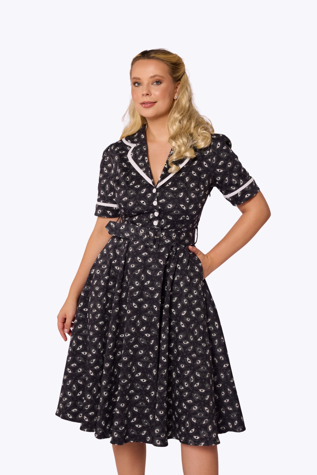 Retrova The Midnight Spectre Swing Dress