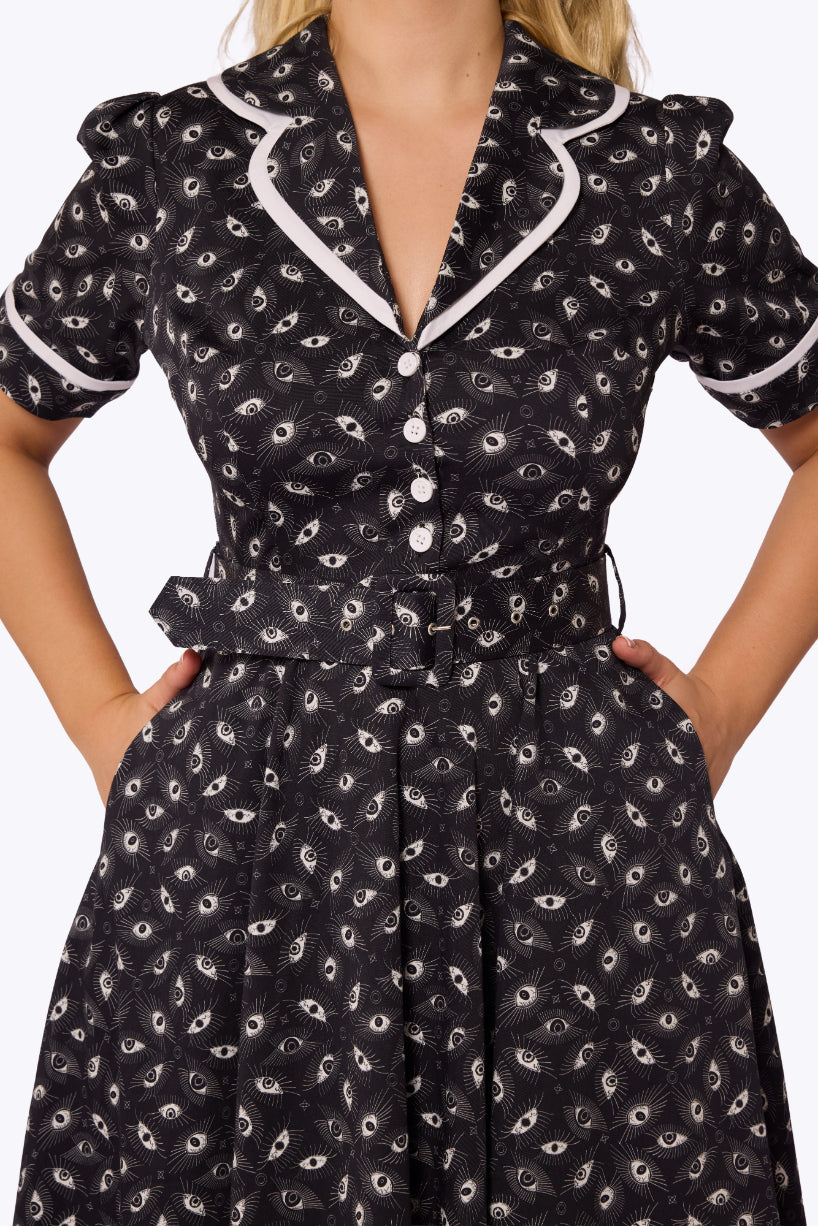 Retrova The Midnight Spectre Swing Dress