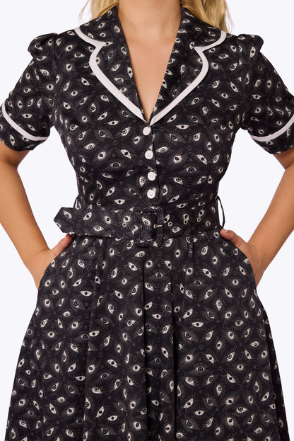 Retrova The Midnight Spectre Swing Dress