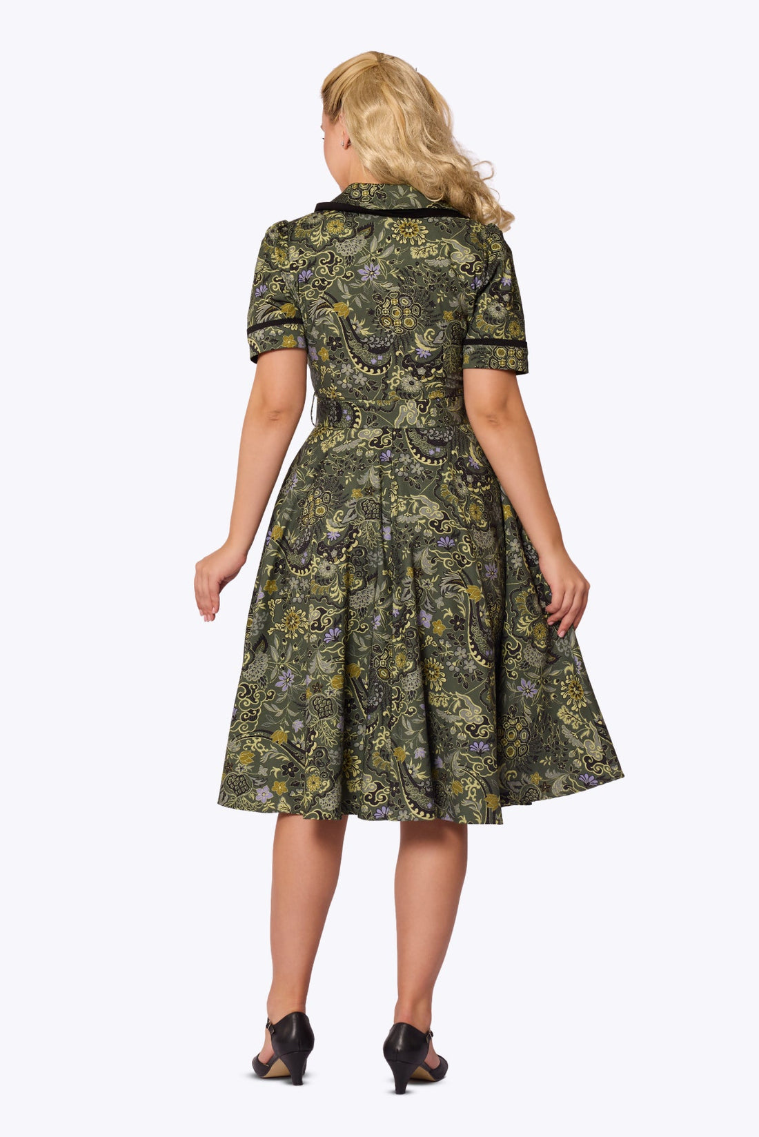 Retrova Tortoise &amp; Chrysanthemum Swing Dress