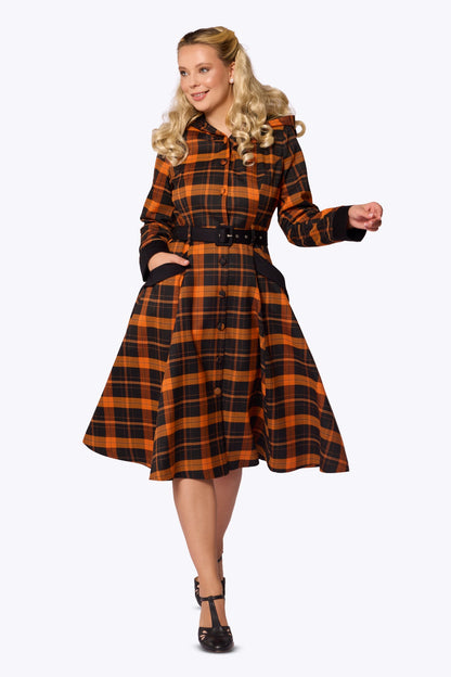 Ruby Pumpkin Tartan Coat