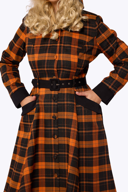 Ruby Pumpkin Tartan Coat