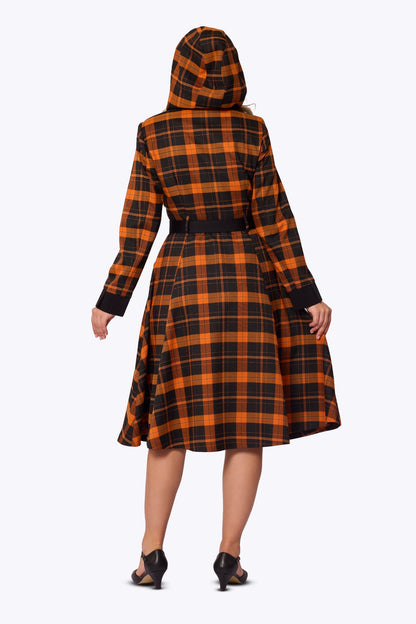 Ruby Pumpkin Tartan Coat