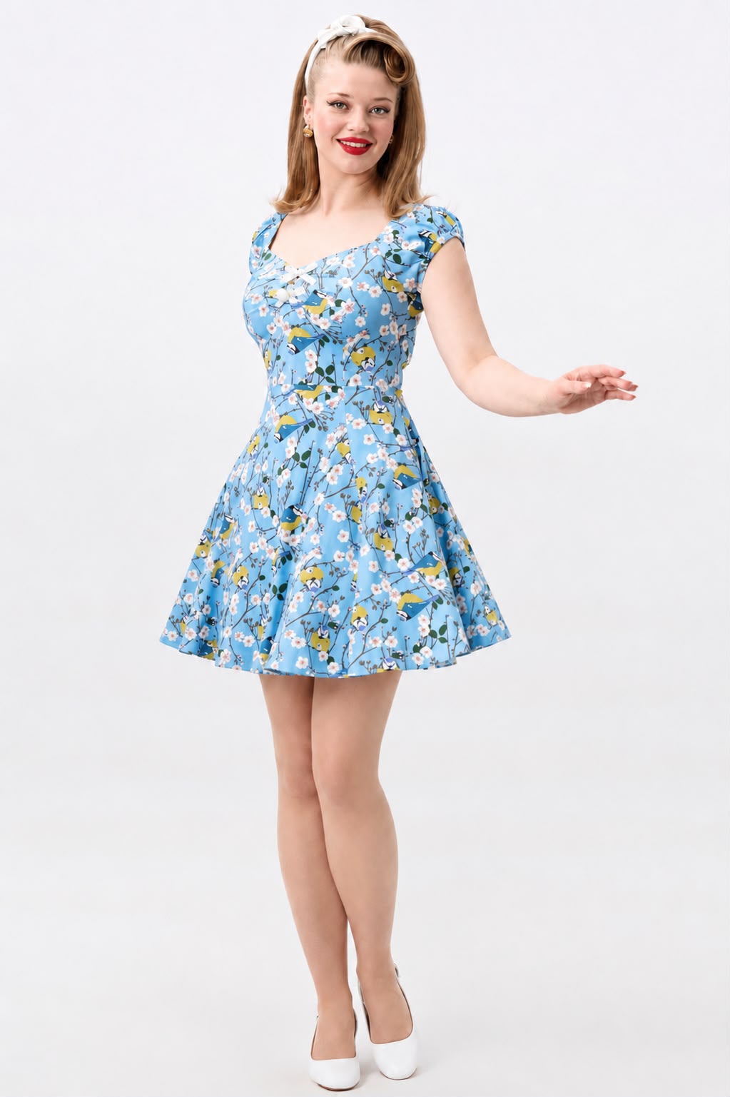 Dolores Blossom Birds Mini Dress