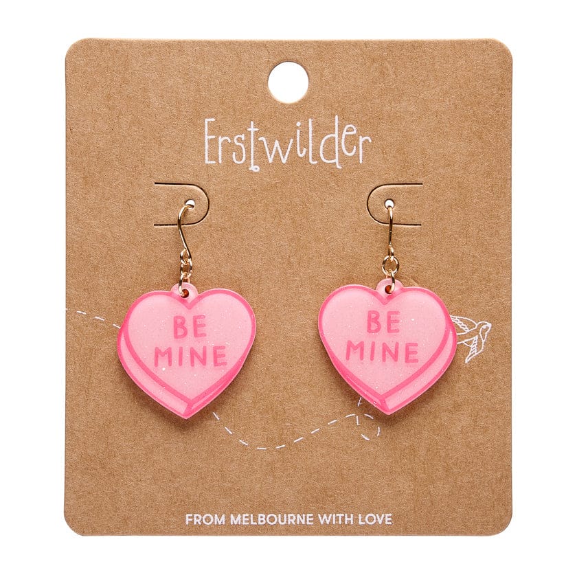 ErstwilderCandy Heart Drop Earrings – Pink