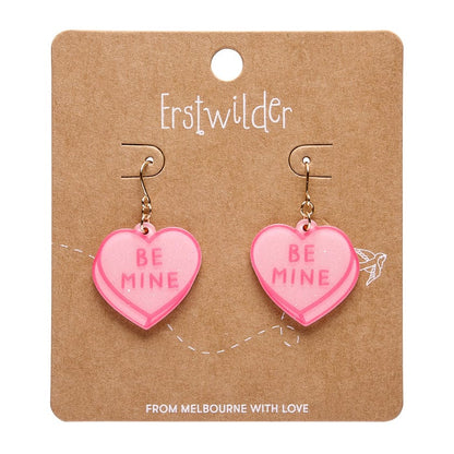 ErstwilderCandy Heart Drop Earrings – Pink