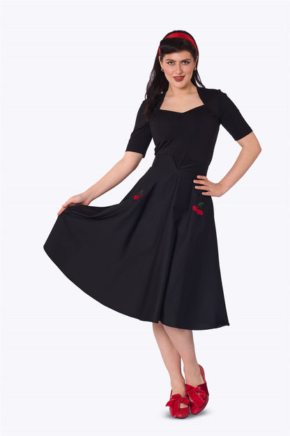 Miranda Cherry Embroidered Skirt