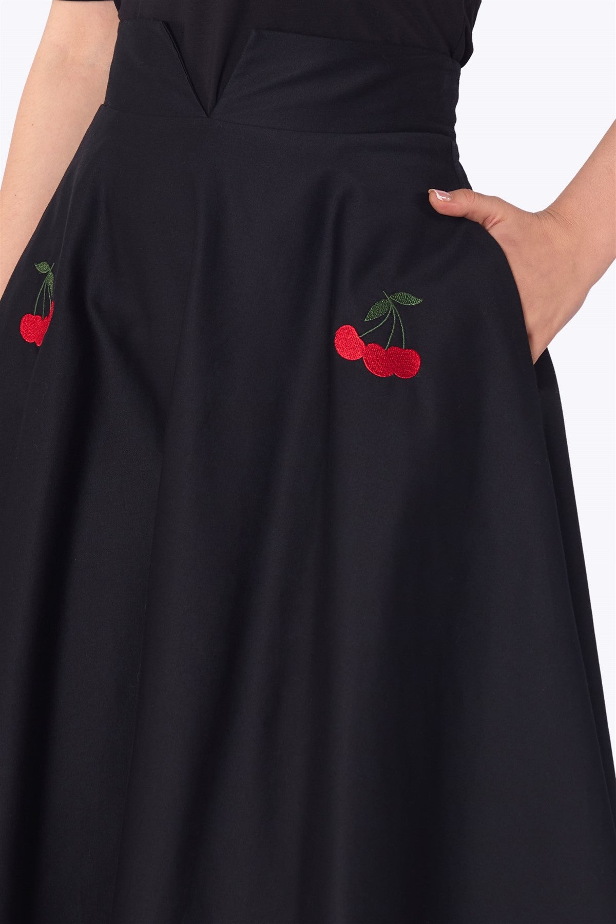 Miranda Cherry Embroidered Skirt