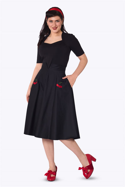 Miranda Cherry Embroidered Skirt