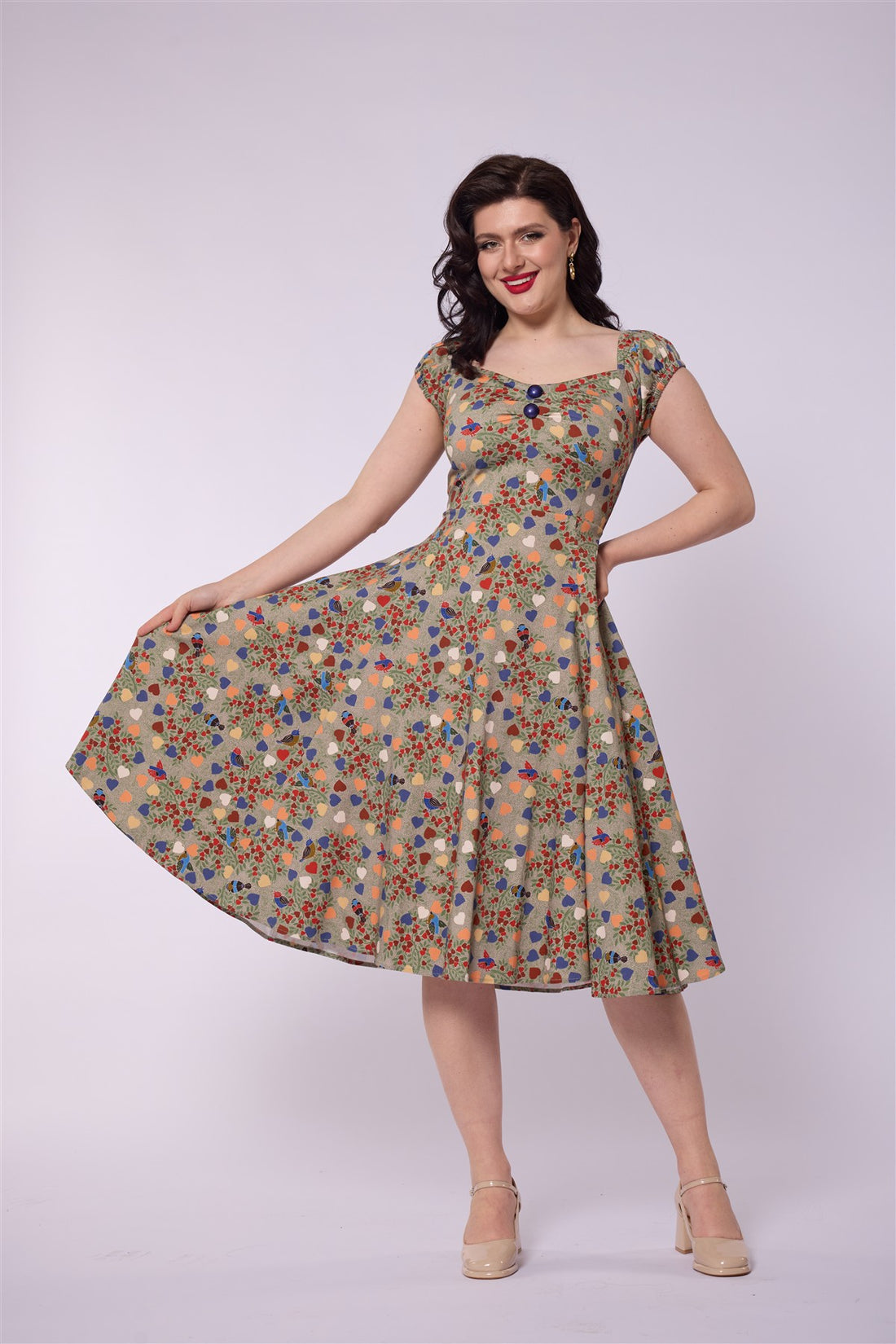 Dolores Love Birds Swing Dress