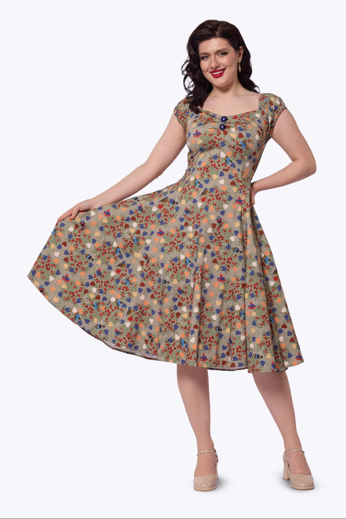 Dolores Love Birds Swing Dress
