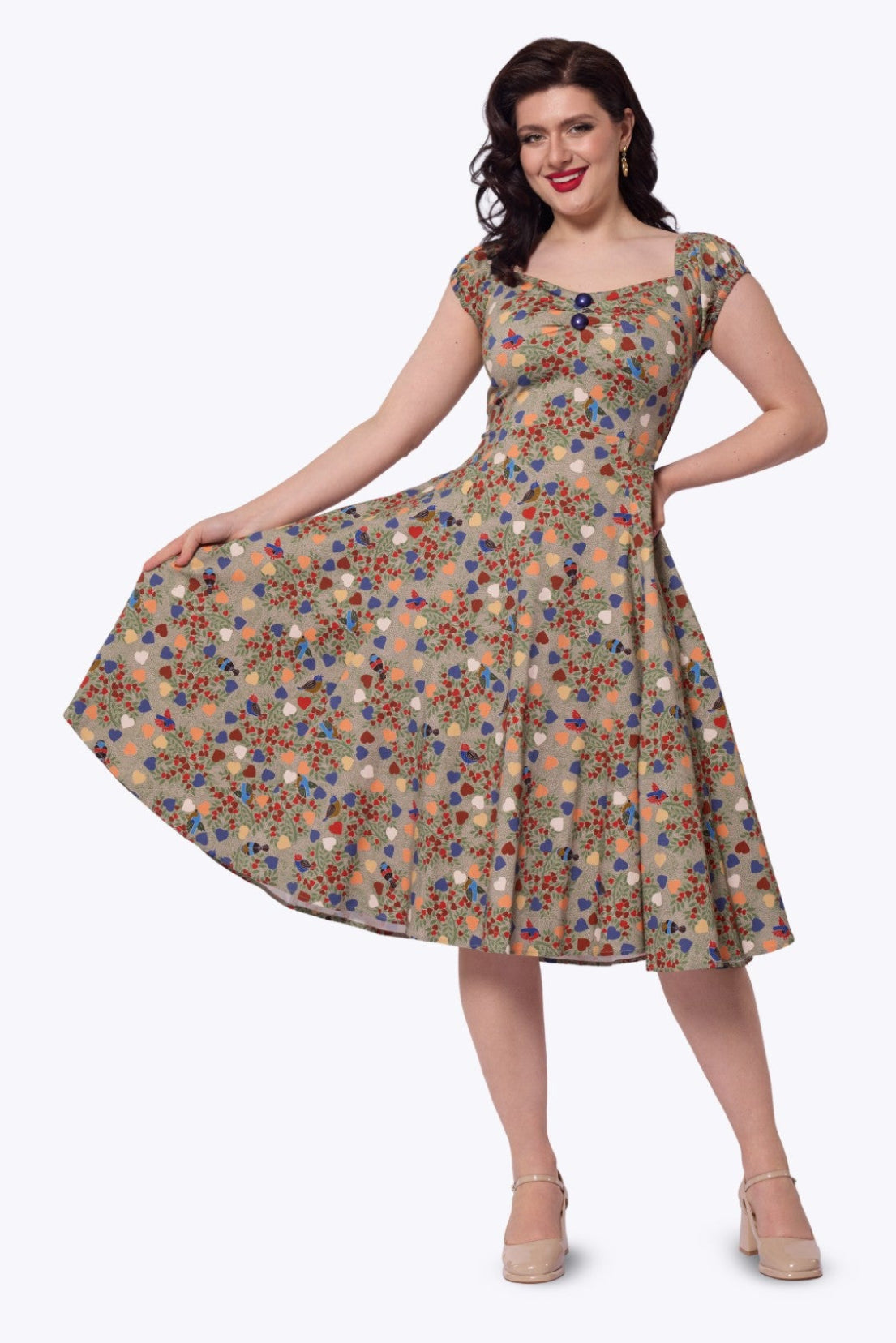 Dolores Love Birds Swing Dress