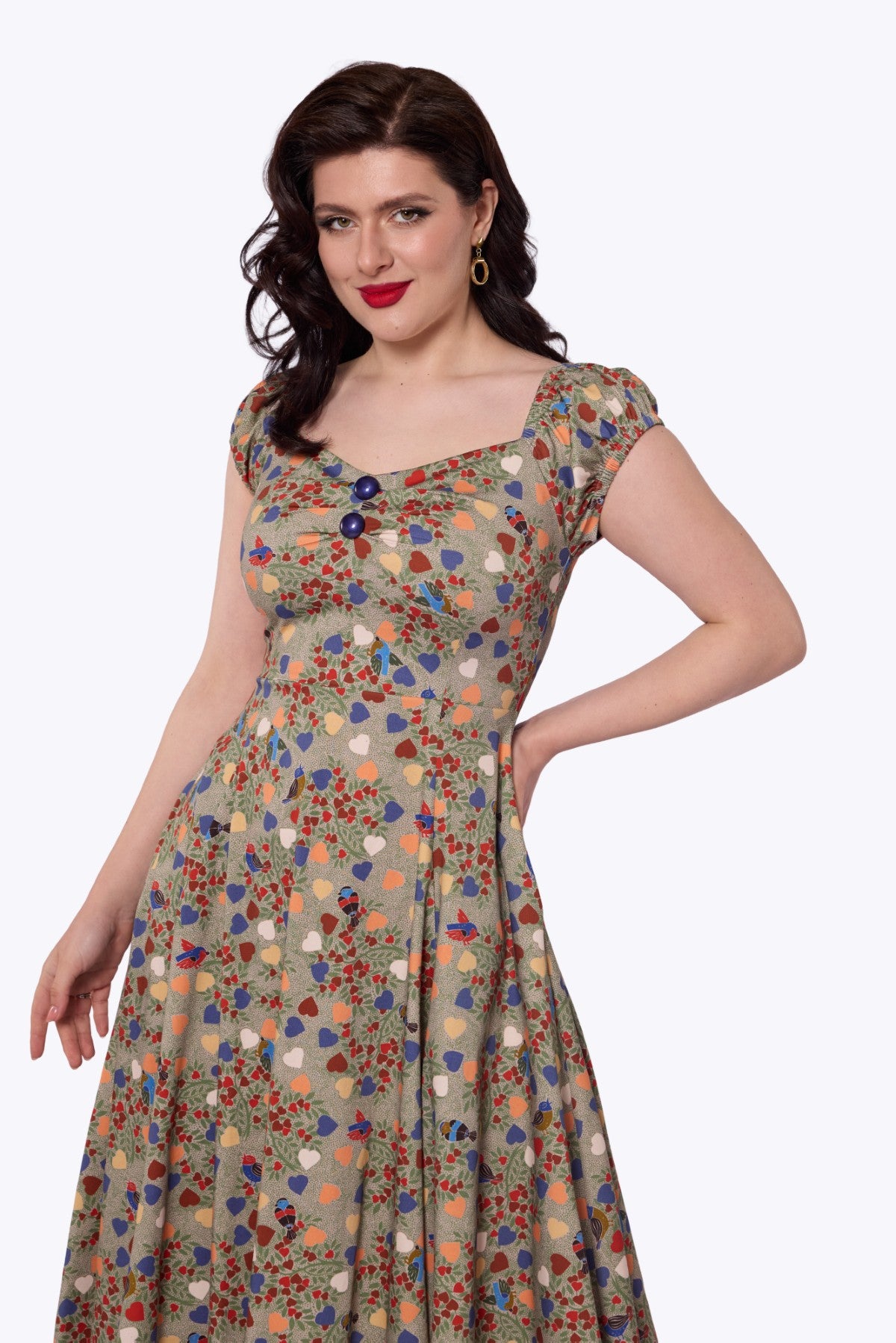 Dolores Love Birds Swing Dress