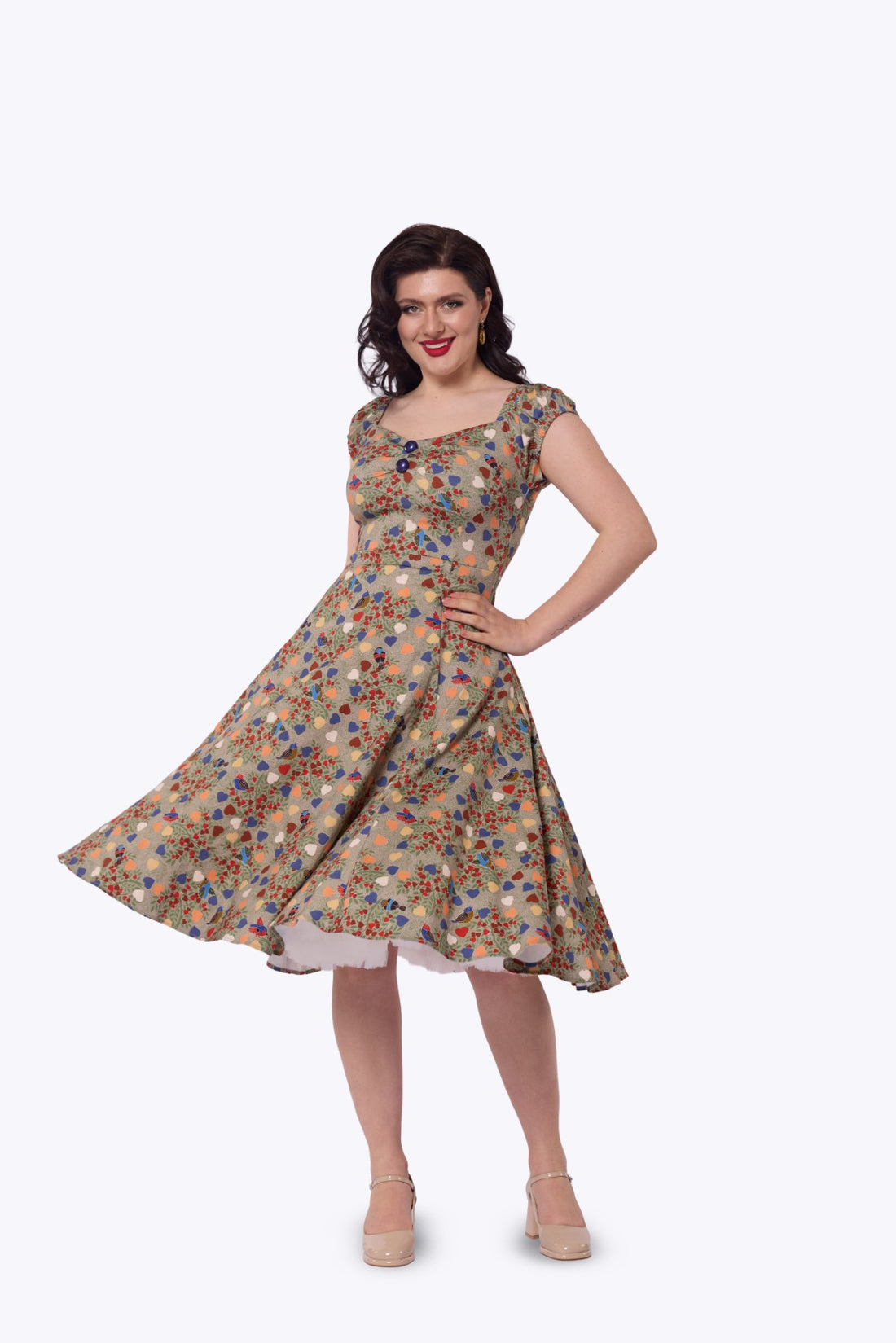 Dolores Love Birds Swing Dress