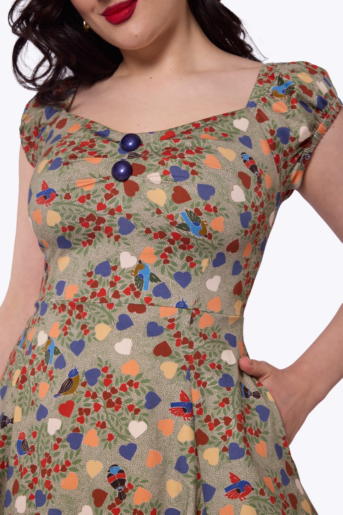 Dolores Love Birds Swing Dress