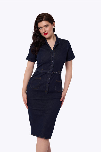 Caterina Denim Pencil Dress