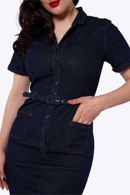Caterina Denim Pencil Dress