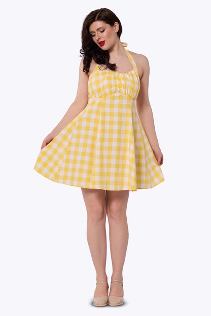 Milly Gingham Flared Mini Dress