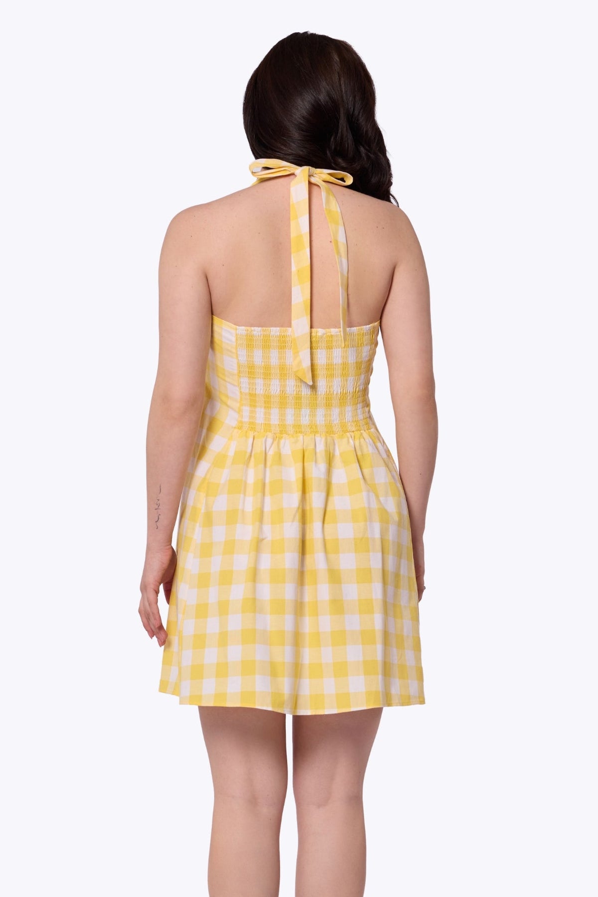 Milly Gingham Flared Mini Dress