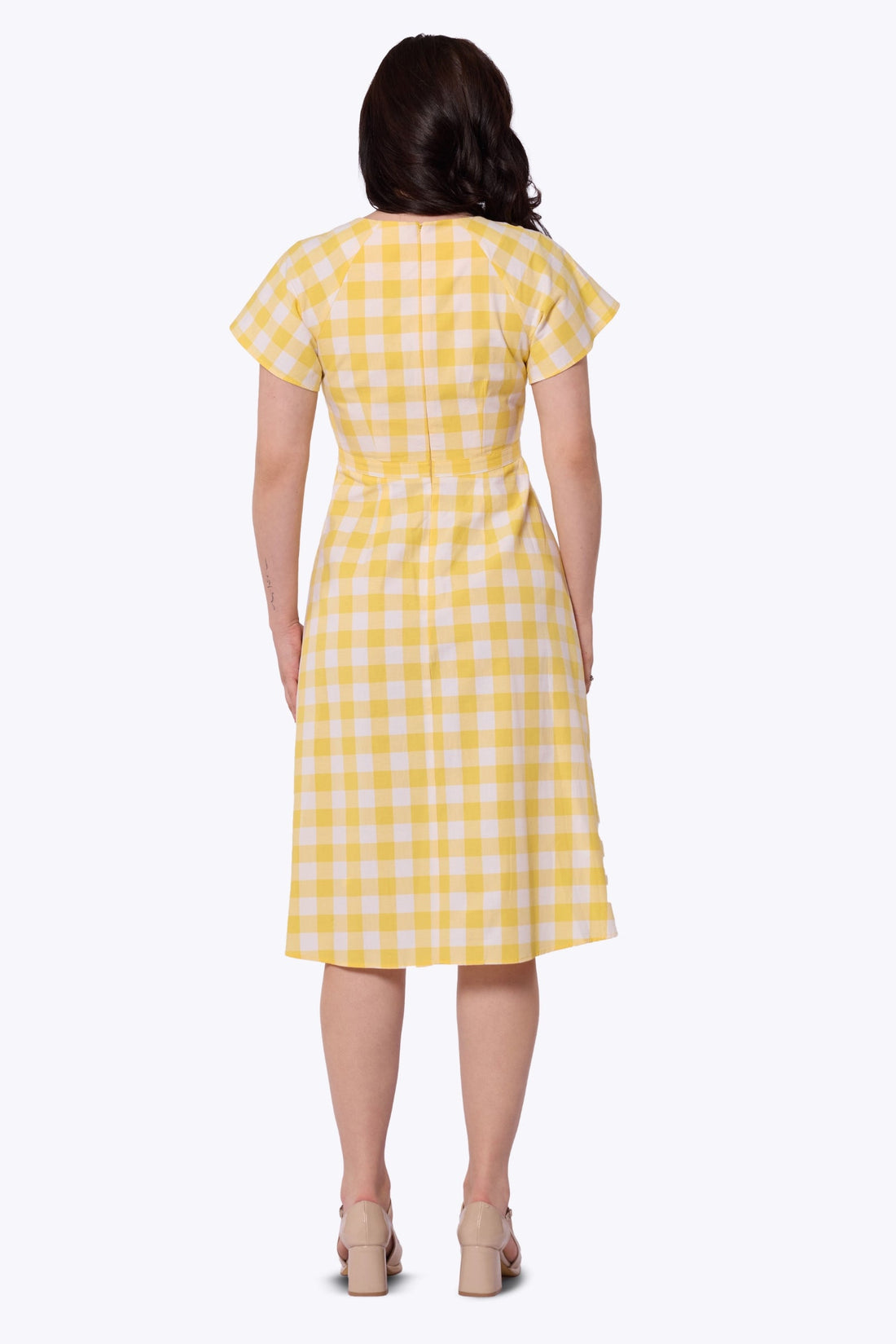 Cherylin Gingham Flared Dress