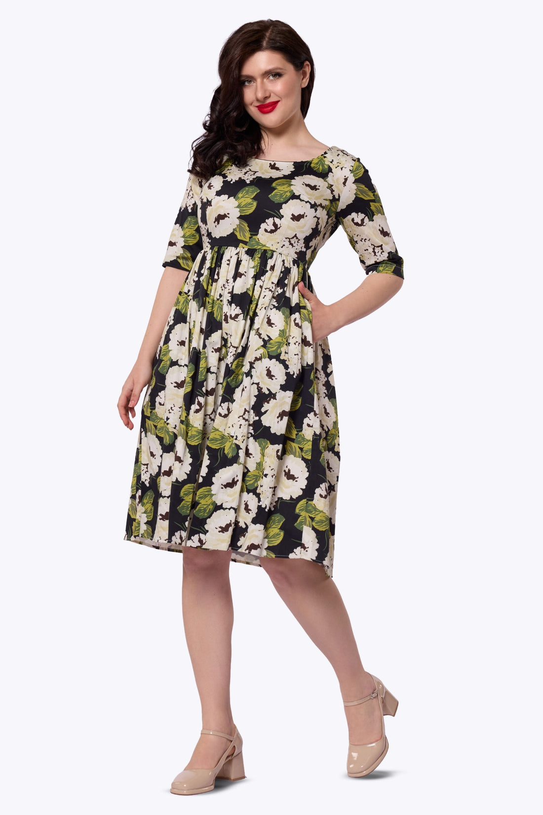 Amber-Lea White Bloom Swing Dress