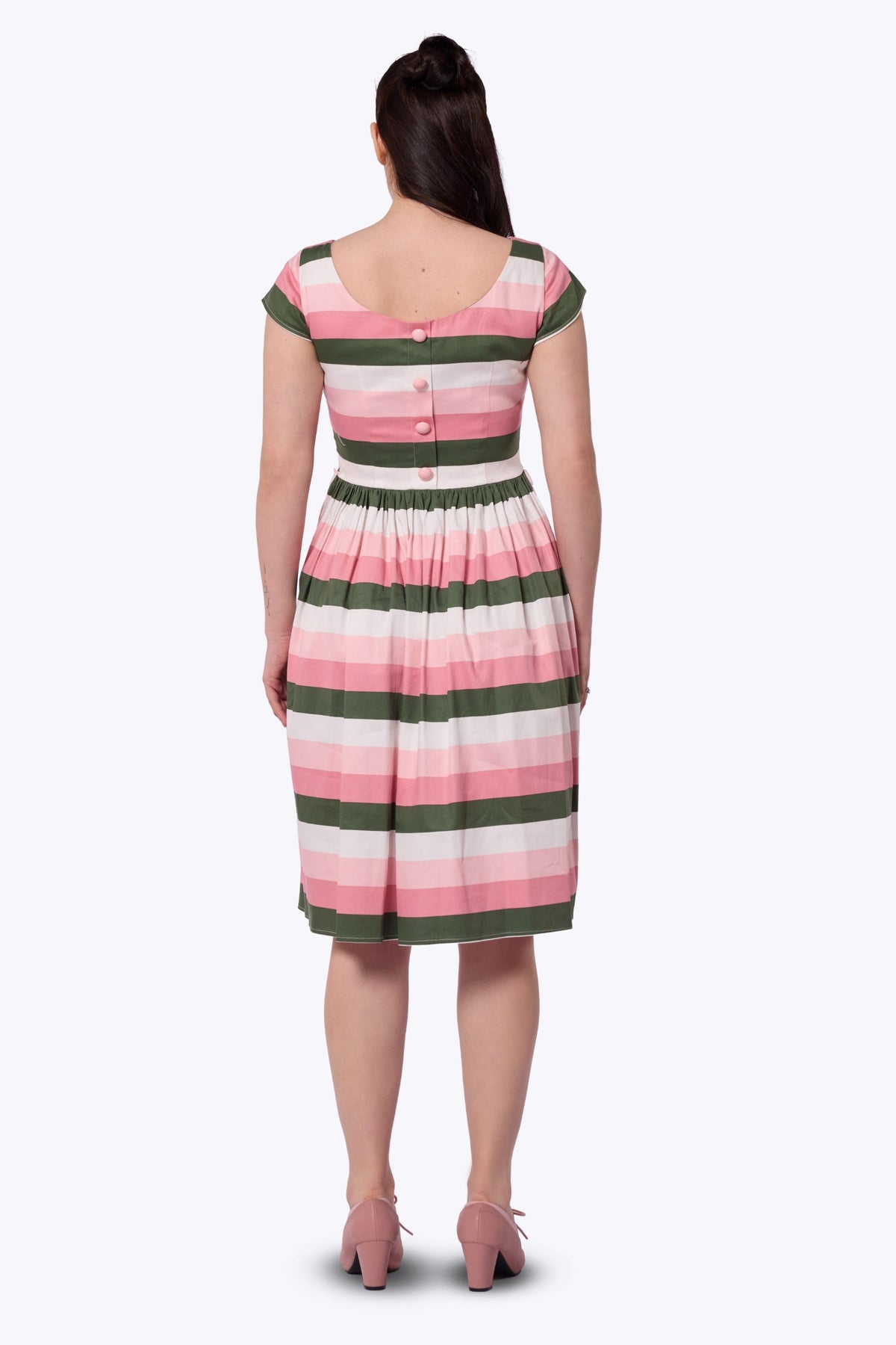Tima Floral Stripe Swing Dress