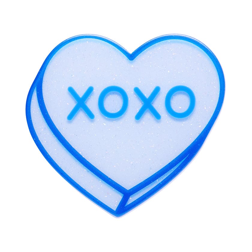 Erstwilder Candy Heart Simplified Mini Brooch – Blue