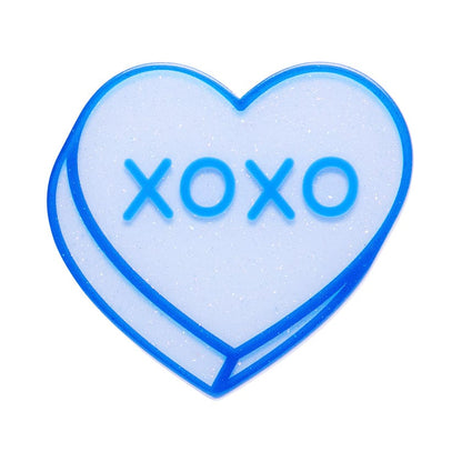 Erstwilder Candy Heart Simplified Mini Brooch – Blue