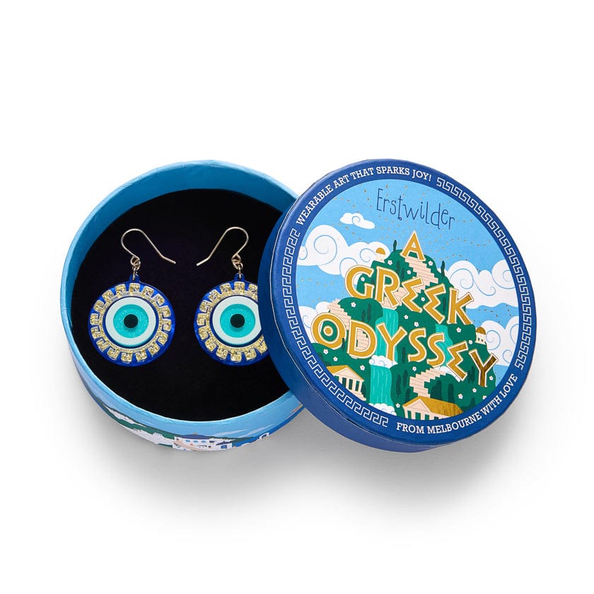 Evil Eye Amulet Drop Earrings