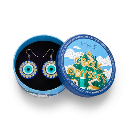 Evil Eye Amulet Drop Earrings